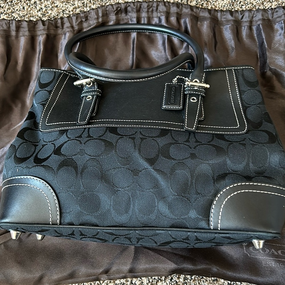 Coach Black Signature Tote